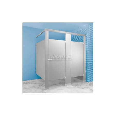 Metpar Corp Stainless Steel Bathroom Partition Complete 2 In-Corner Compartment 72" Wide SSIC2